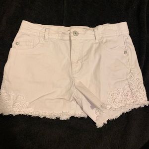 Jordache White jean shorts.